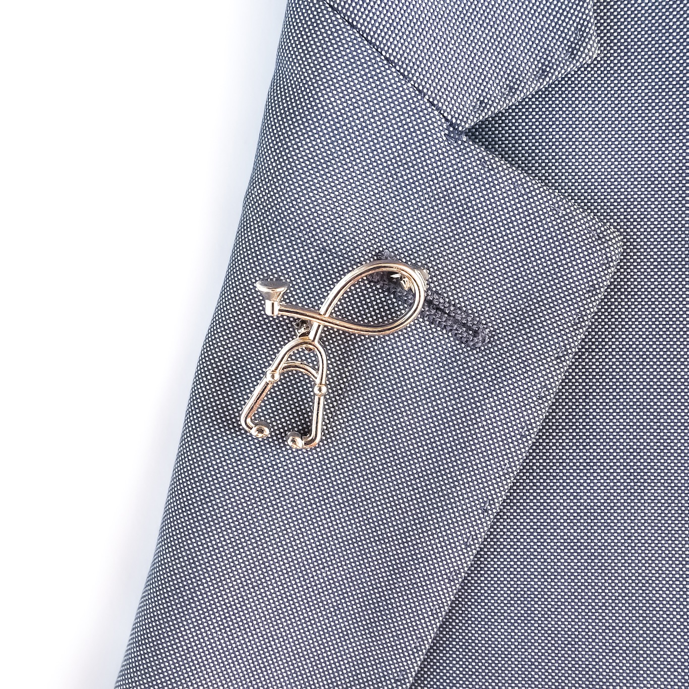 Stříbrná brož Stetoskop 