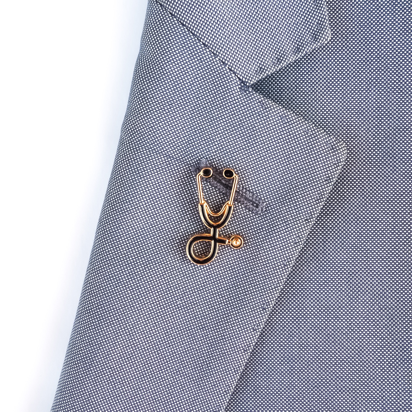 Zlato - černá brož Stetoskop 