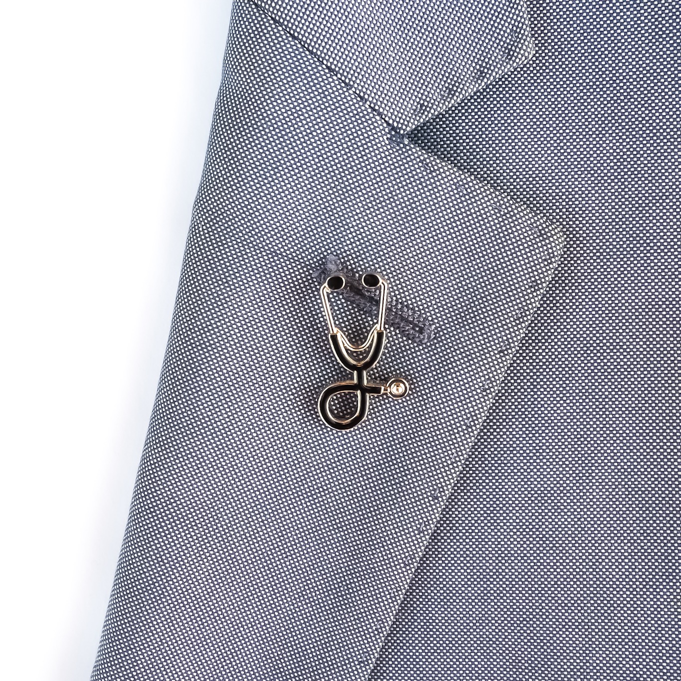 Stříbrno - černá brož Stetoskop 