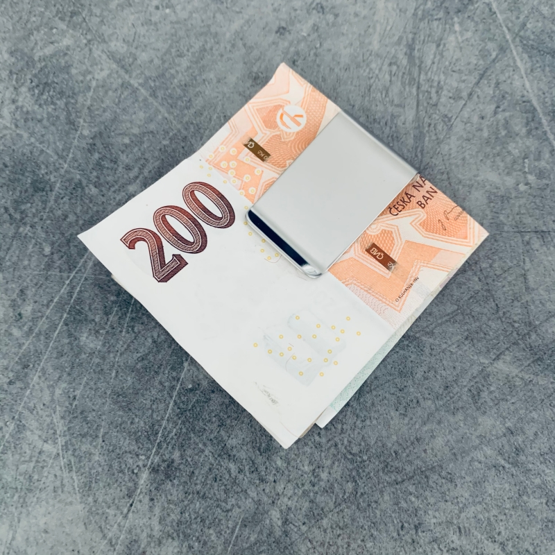 Stříbrná spona na peníze Wide 