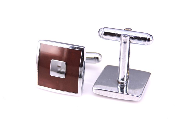 Manžetové knoflíčky Fashion Terč - hnědý 