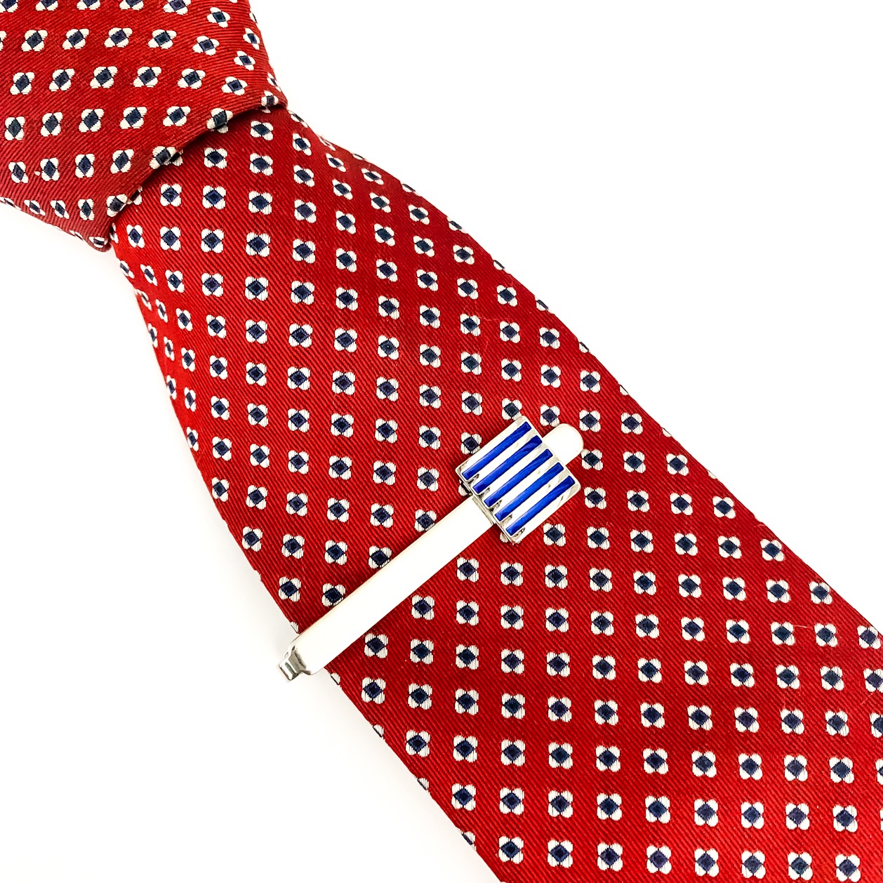 Spona na kravatu Fashion Pruhy - modré