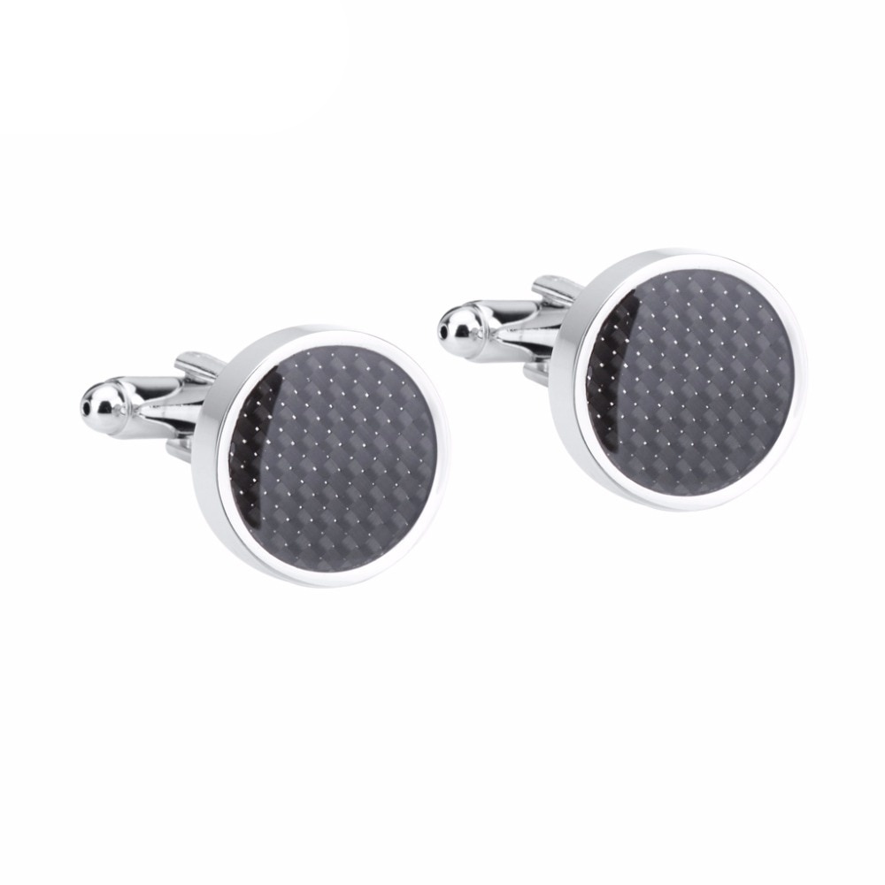 Manžetové knoflíčky Carbon round 