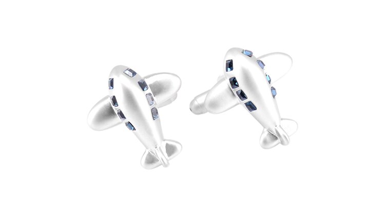 Manžetové knoflíčky Letadlo blue crystal 