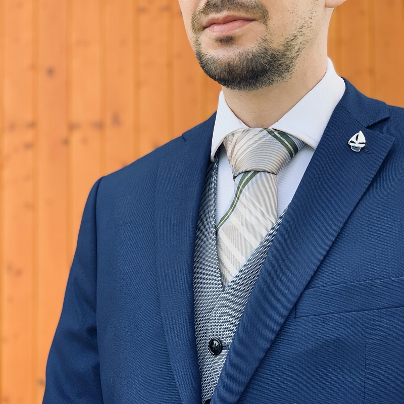 Šedá kravata Stripes 