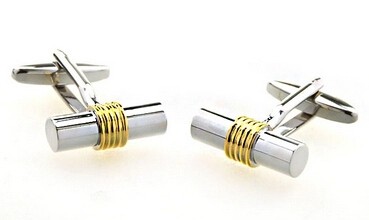 Manžetové knoflíčky Váleček stříbrno - zlatý