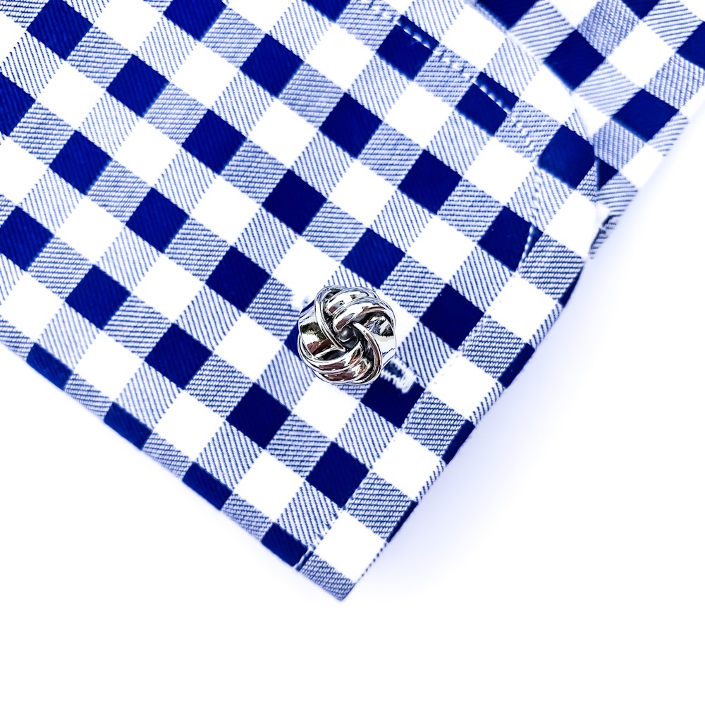 Manžetové knoflíčky Uzel - stříbrný wide 