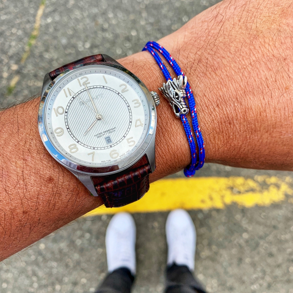 Modro - červený náramek Drak lano 