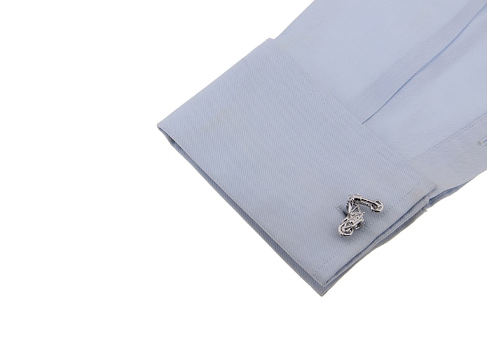 Manžetové knoflíčky Motorka Chopper - stříbrný 