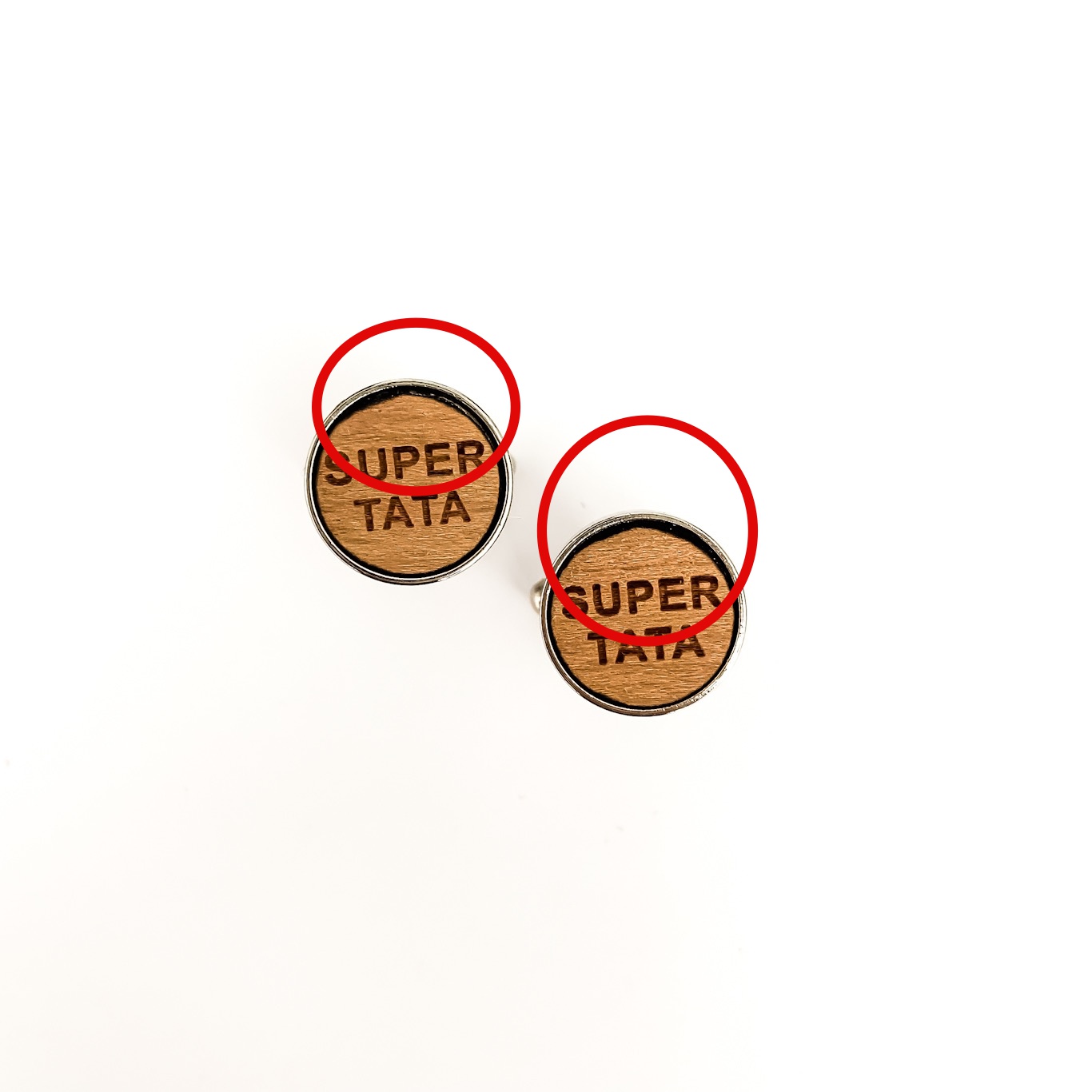 Dřevěné manžetové knoflíčky SUPER TATA - II. jakost 