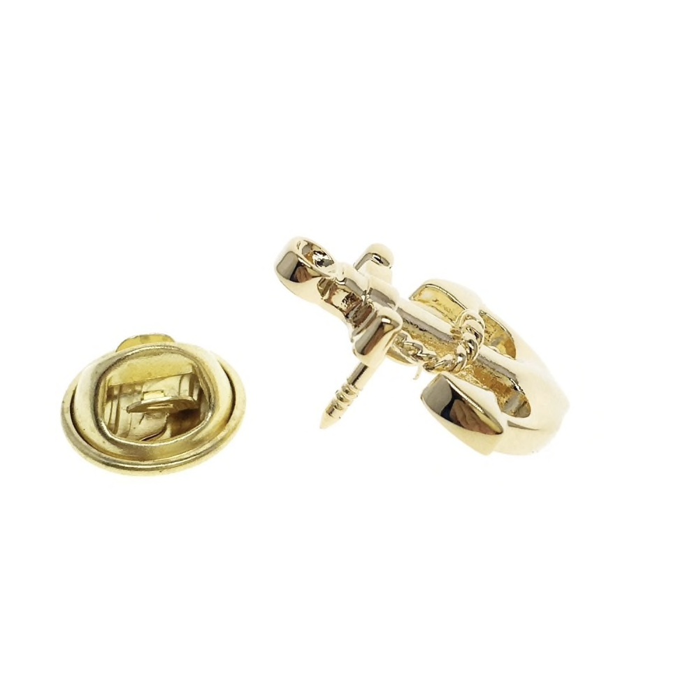 Brož zlatá Kotva s lanem 