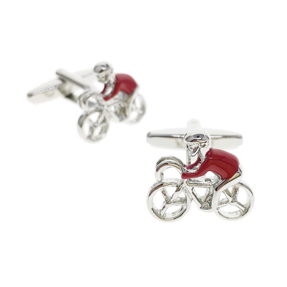 Manžetové knoflíčky Cyklista v červeném trikotu