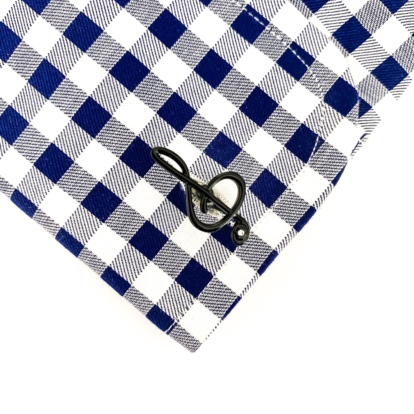 Manžetové knoflíčky Houslový klíč černý 