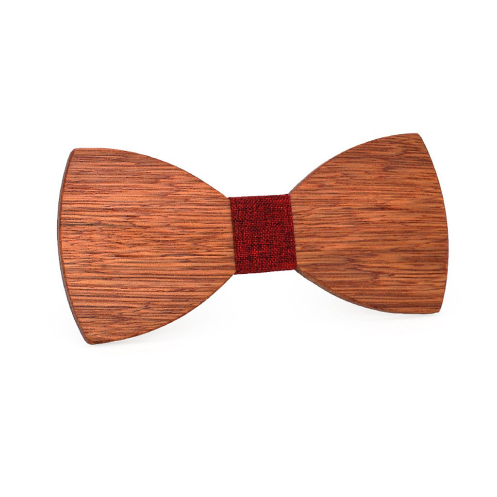 Dřevěný pánský motýlek Classic stripes - červeňák 