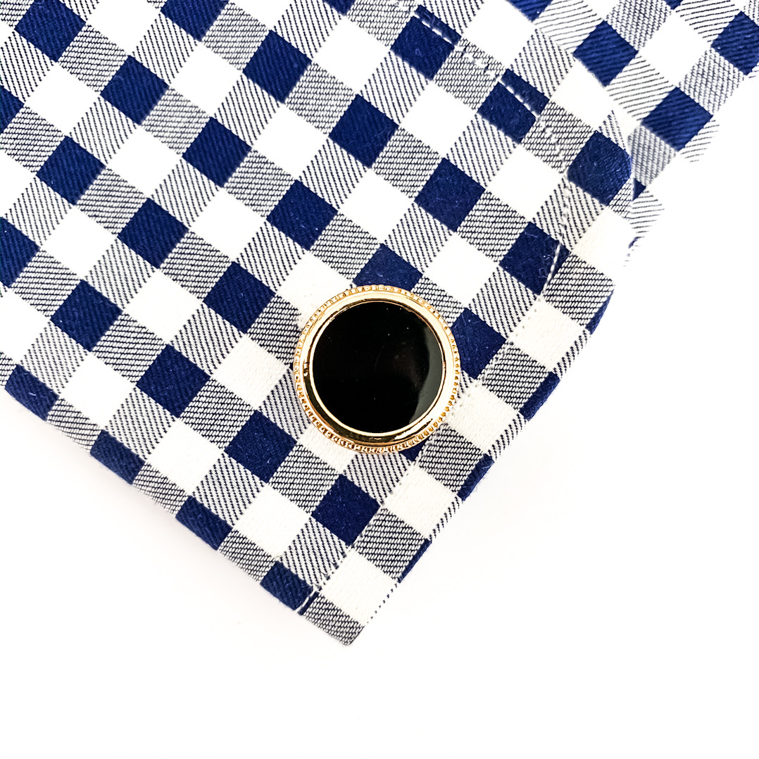 Manžetové knoflíčky Luxury black round 