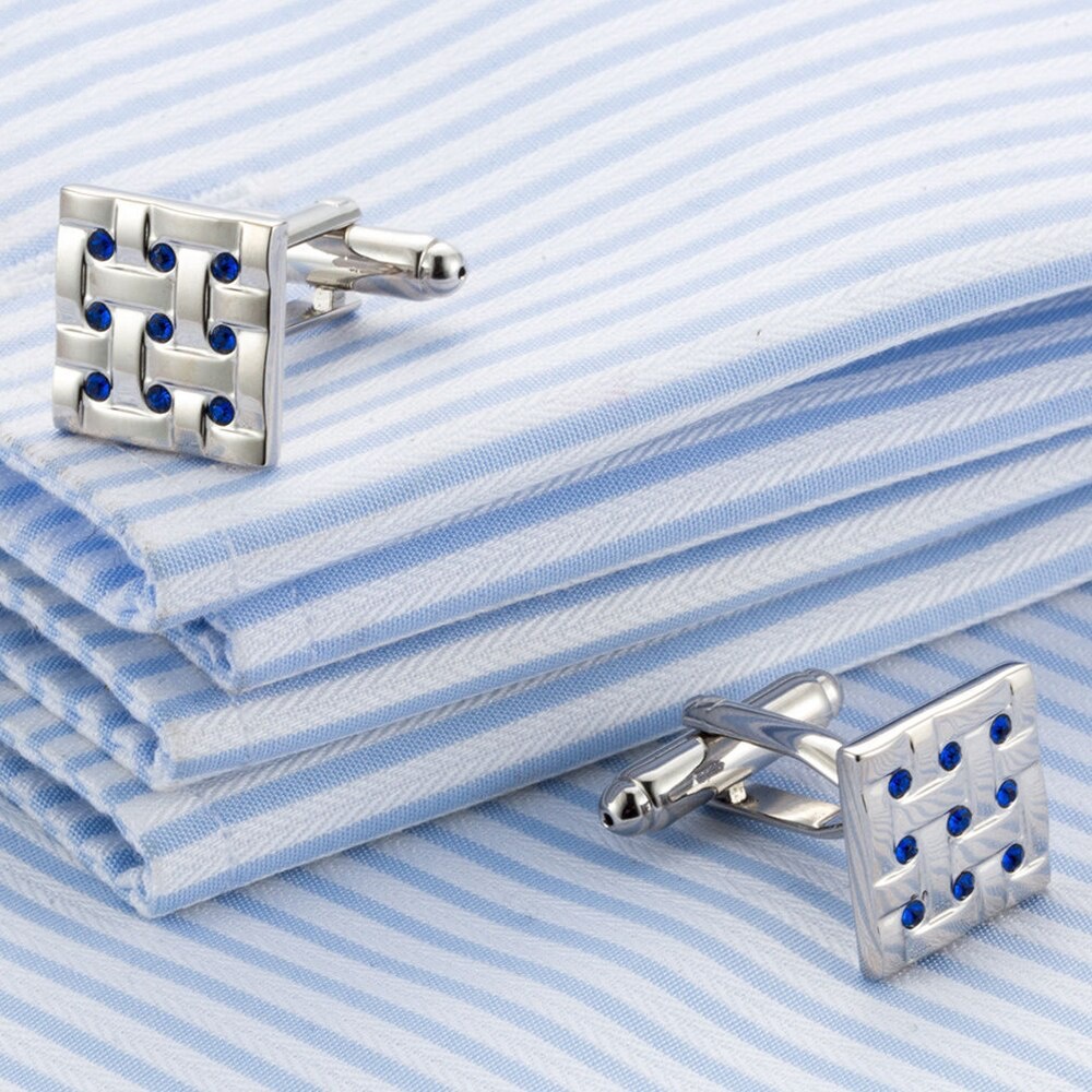 Manžetové knoflíčky Blue dots crystal - II. jakost 