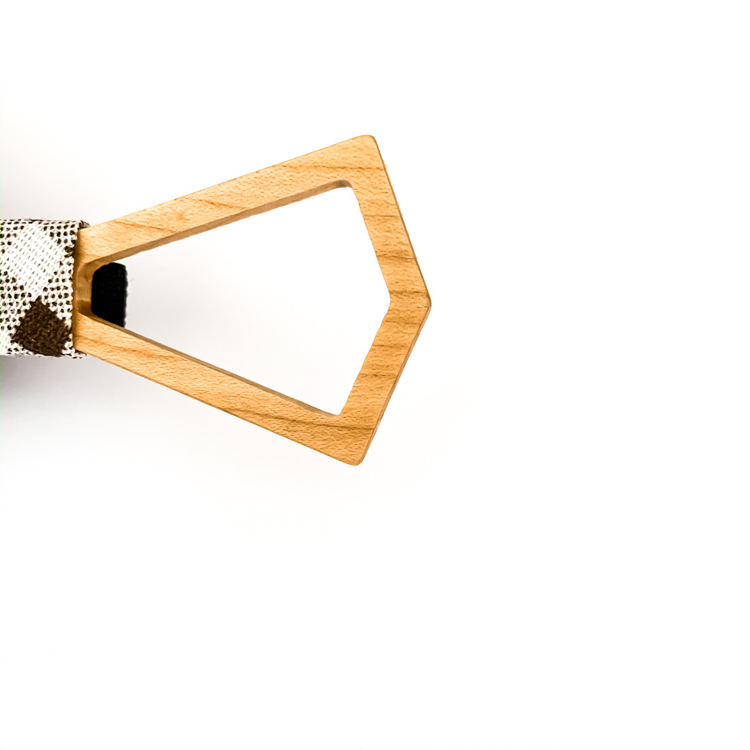 Dřevěný pánský motýlek Vrtulka Check - II. jakost 