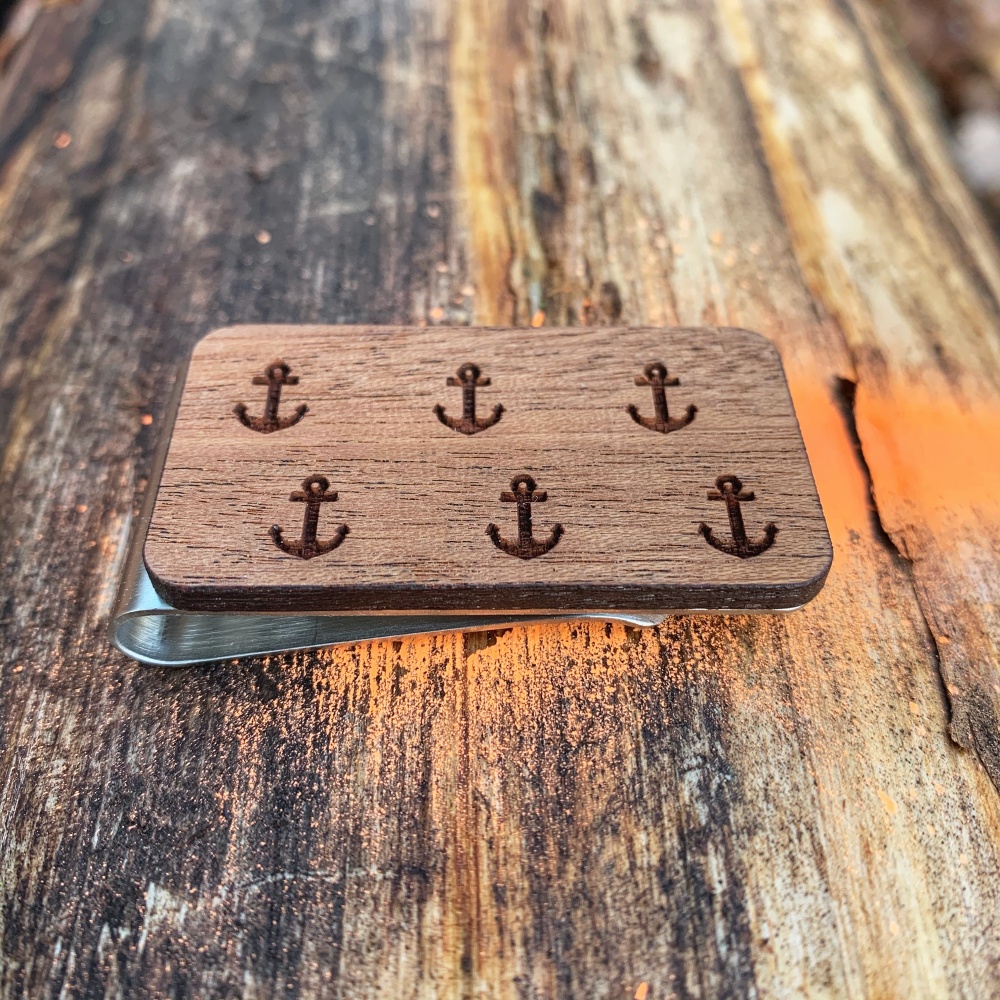 Dřevěná spona na peníze Wood Kotva