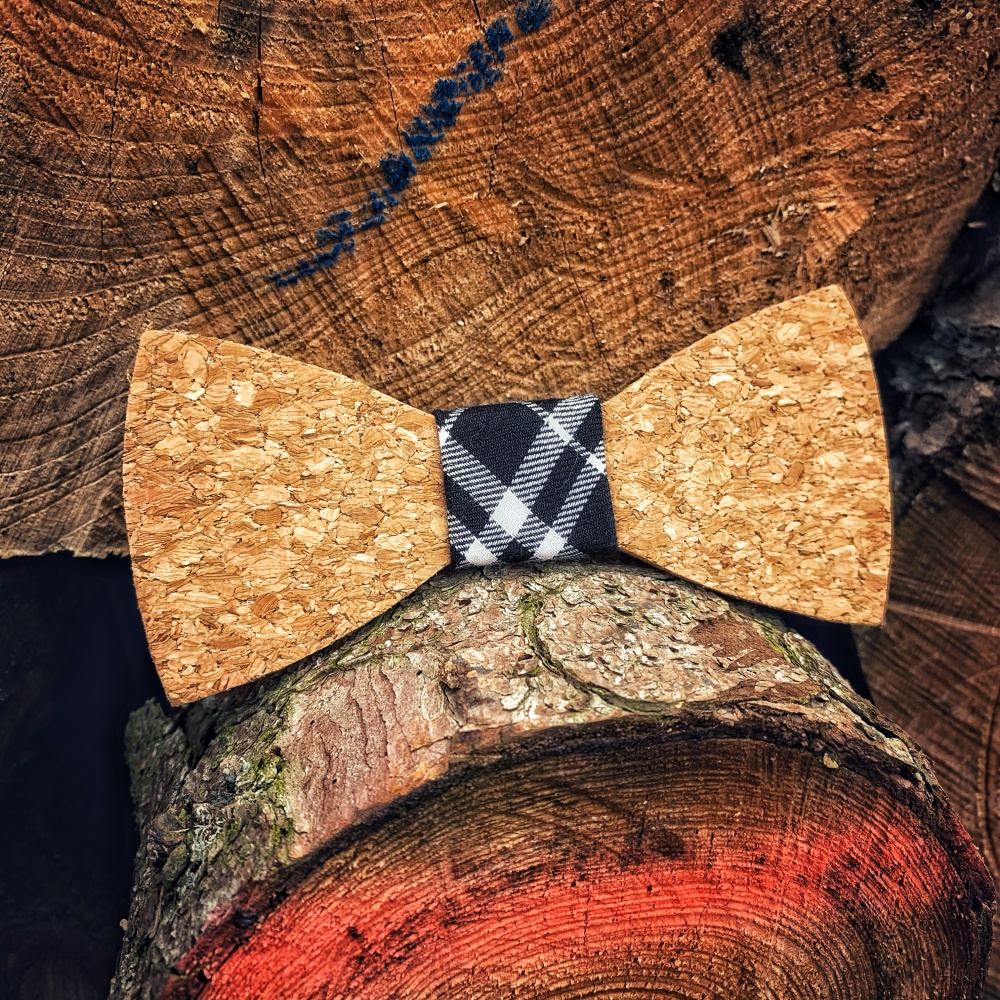 Pánský motýlek Korek Klasik Black line 