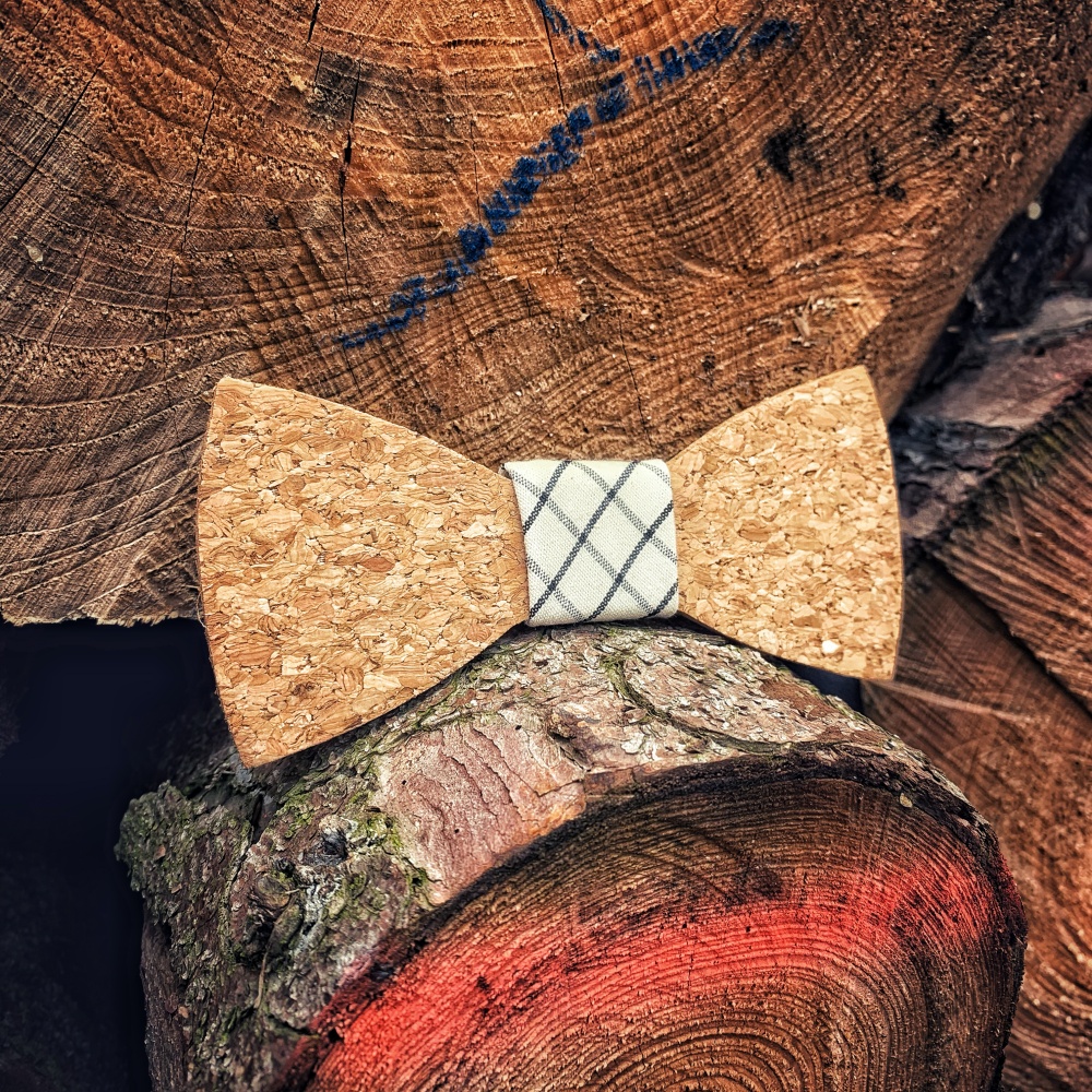 Pánský motýlek Korek Klasik Black stripe 