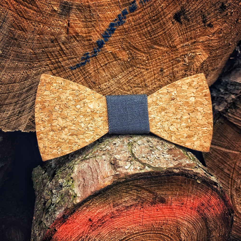 Pánský motýlek Korek Klasik Denim 