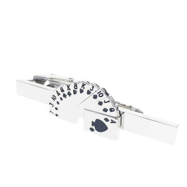 Stříbrná spona na kravatu Poker karty 