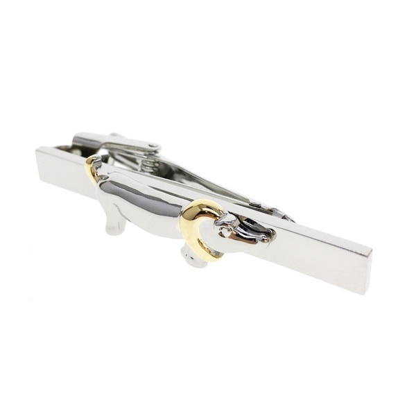 Stříbrná spona na kravatu Jezevčík 