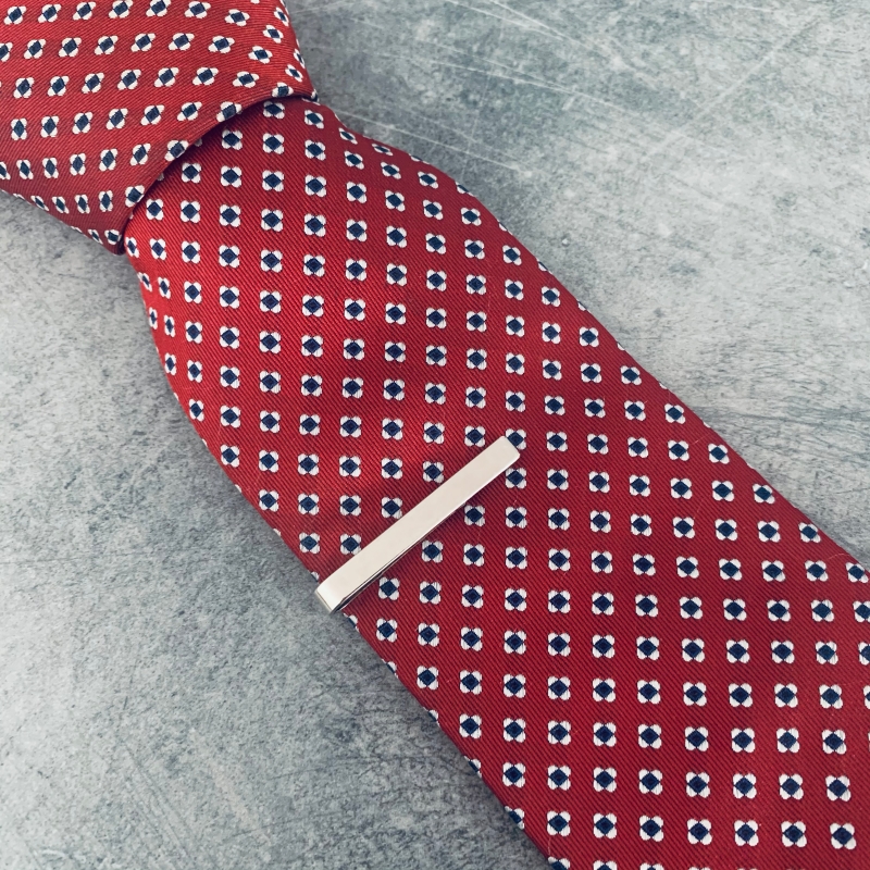 Stříbrný set - spona na kravatu a manžetové knoflíčky Oblong 