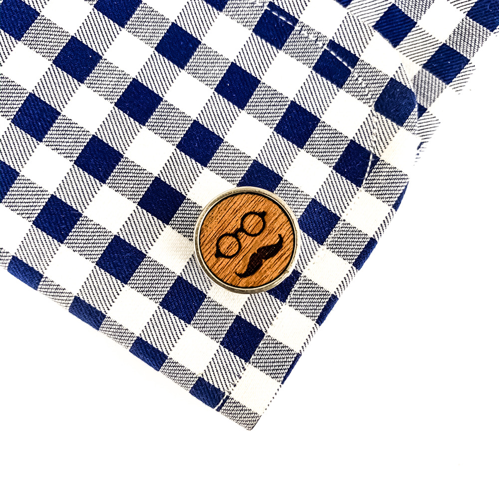 Dřevěný set - spona na kravatu a manžetové knoflíčky Wood Gentleman 