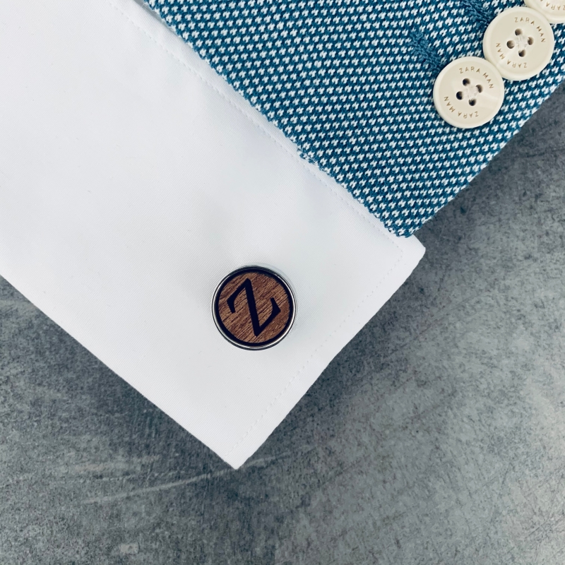 Dřevěné manžetové knoflíčky Wood Iniciál Z