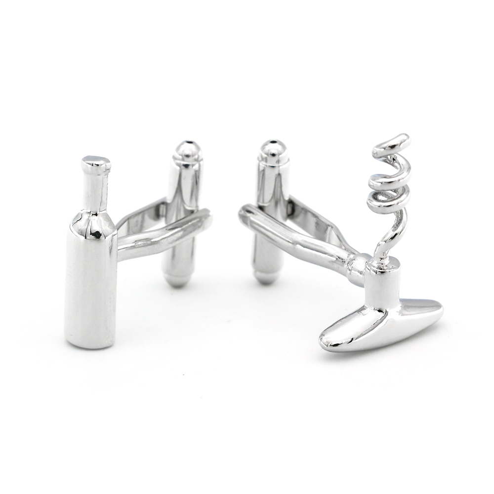Manžetové knoflíčky Vývrtka a láhev vína 
