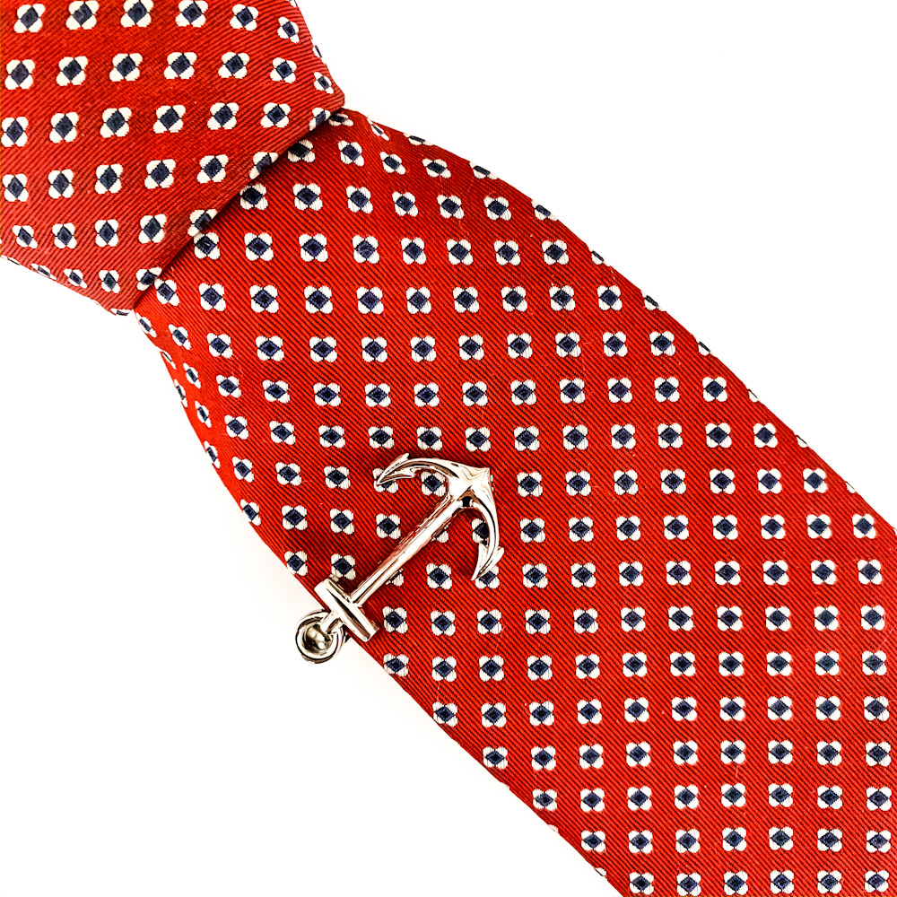 Stříbrná spona na kravatu Kotva malá 