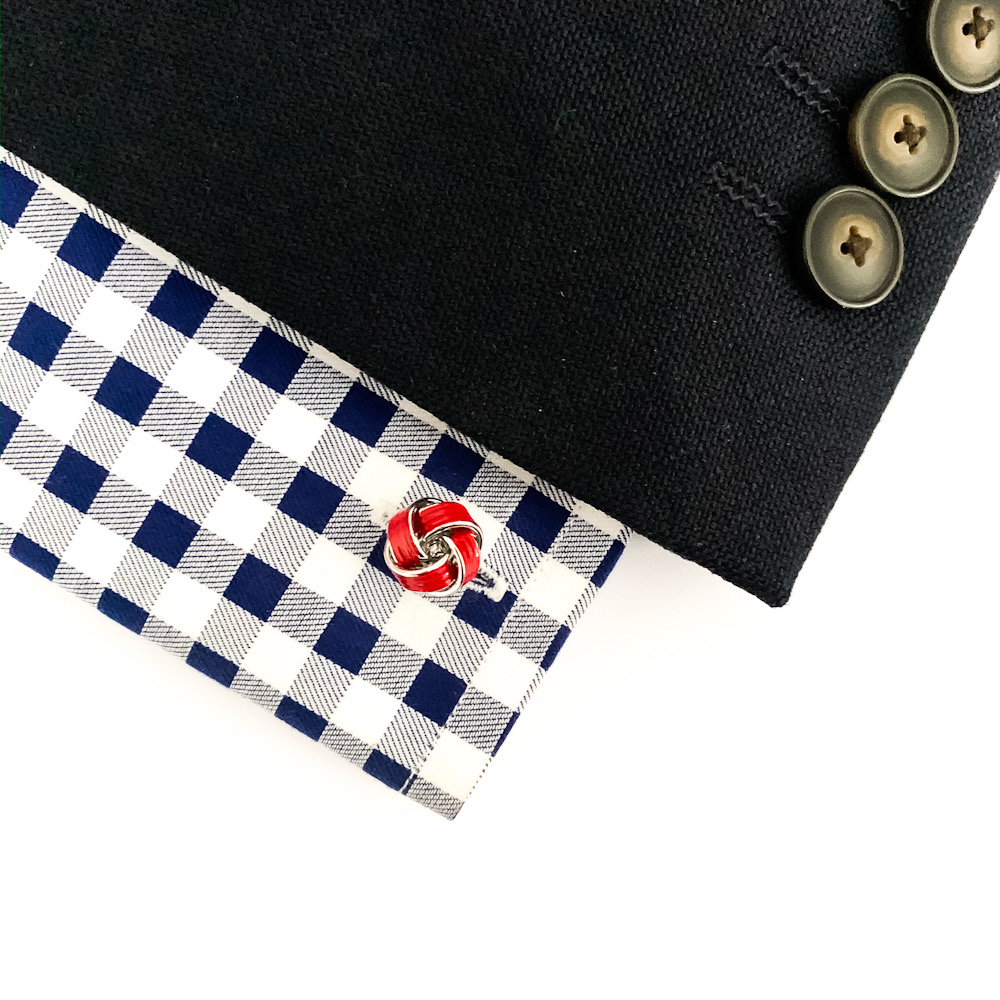 Manžetové knoflíčky Uzel - červený 