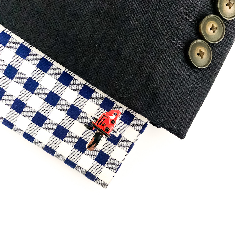 Manžetové knoflíčky Motorová pila na dřevo 