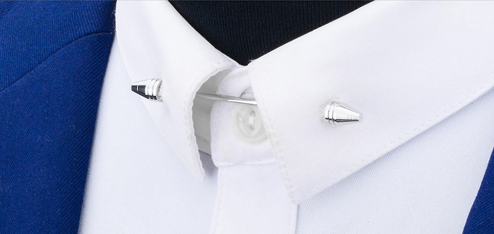 Stříbrná jehlice do límce Spike