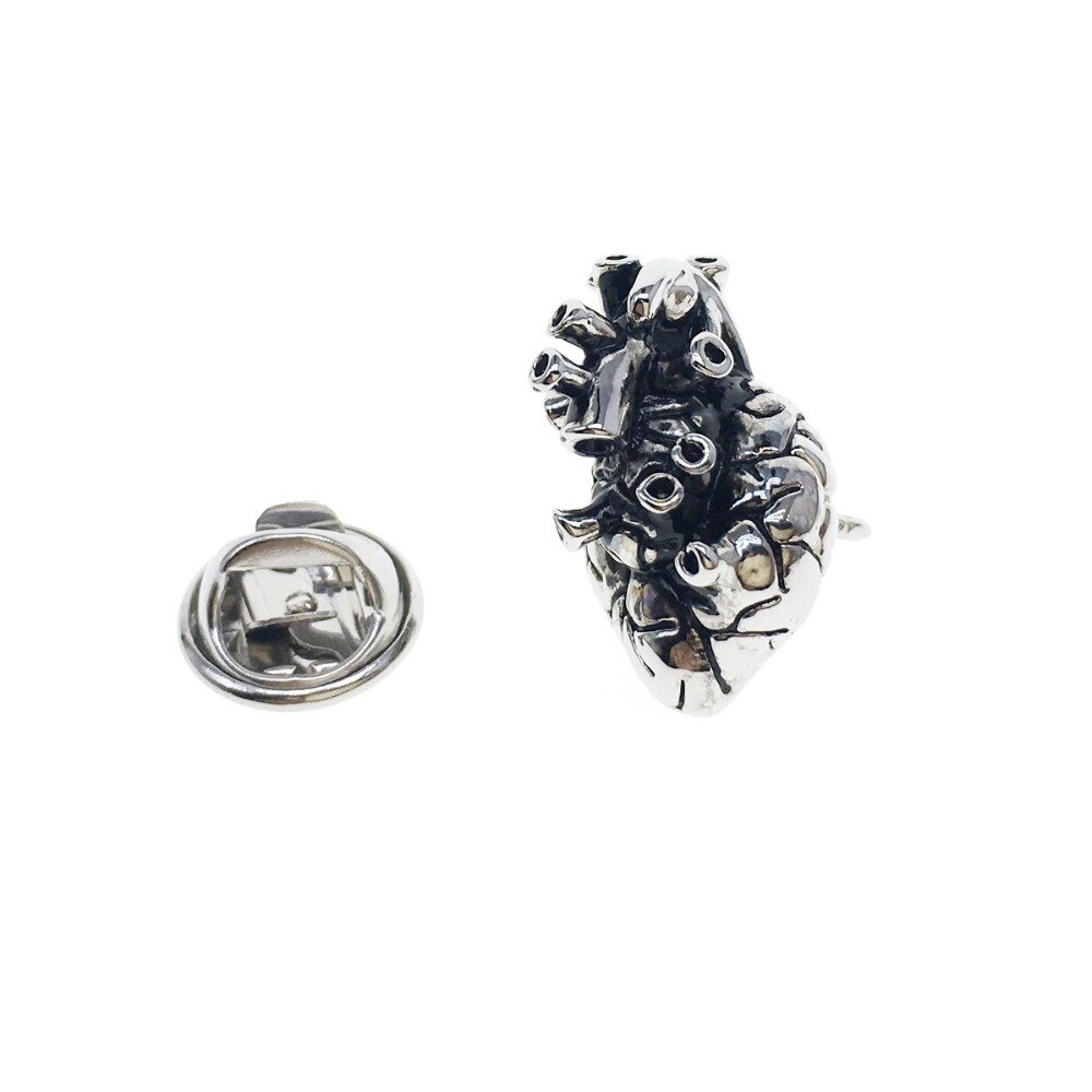 Brož Lidské srdce stříbrné 