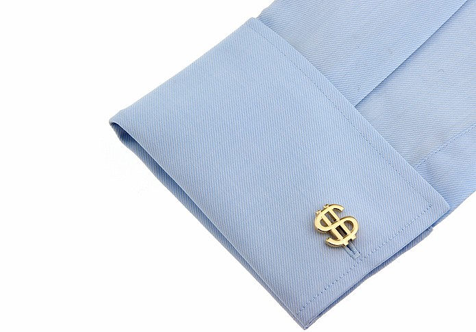 Manžetové knoflíčky Dolar symbol zlatý