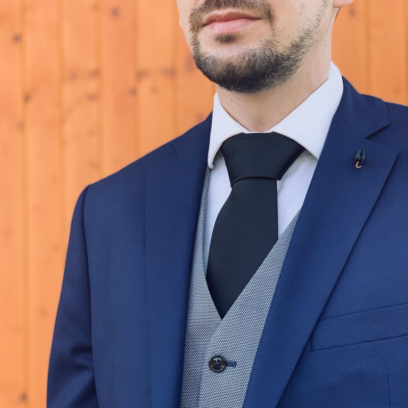 Černá kravata Stripes 