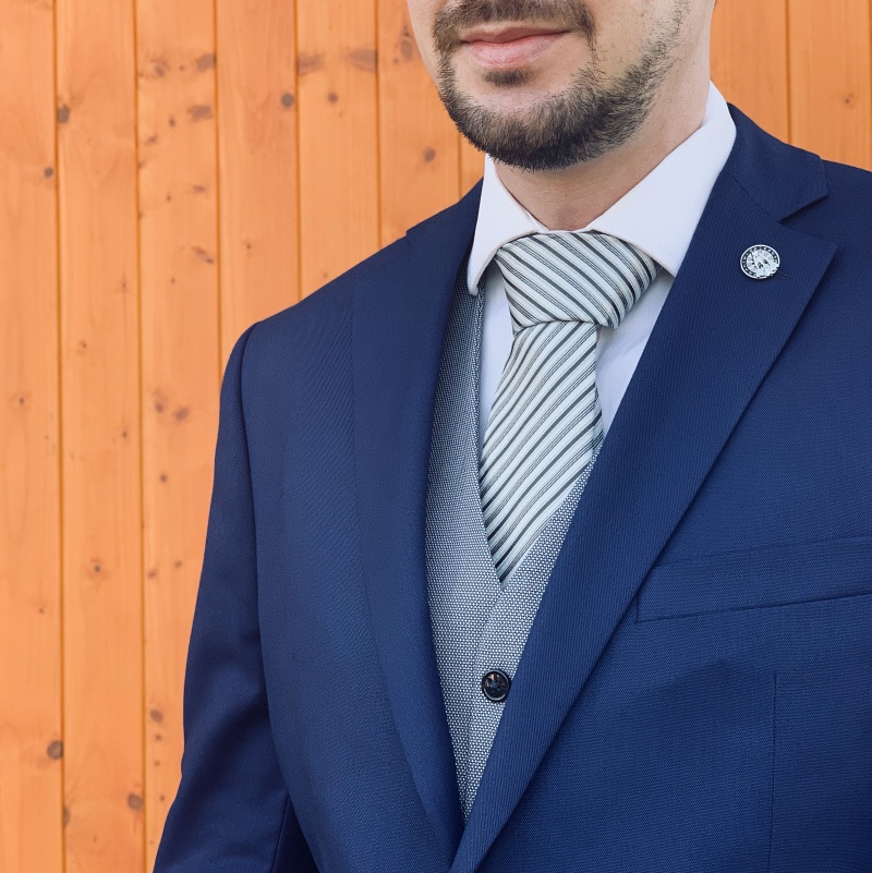 Stříbrná kravata Stripe - II. jakost