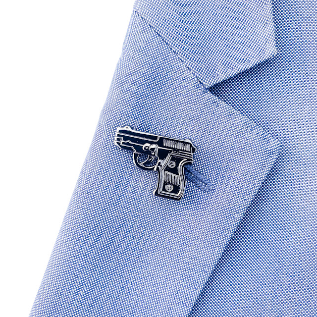 Brož Pistole 9 MM šedá 