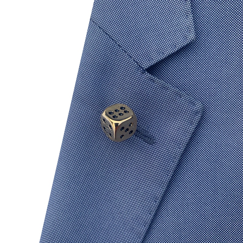 Brož Hrací kostka zlatá 