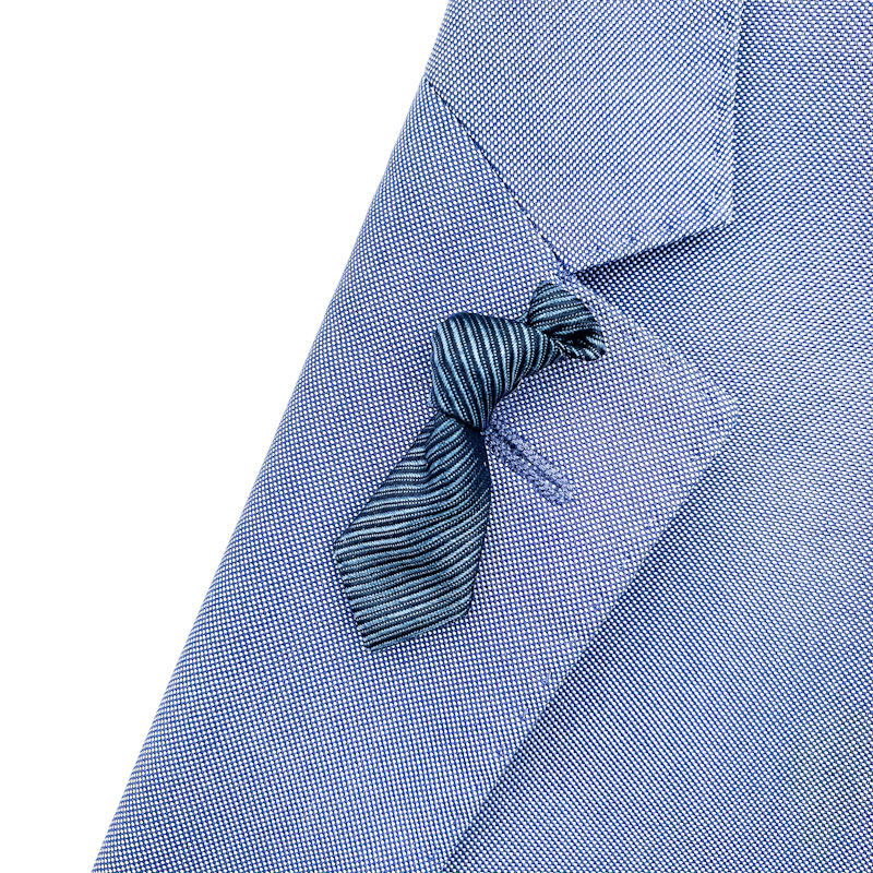 Černo - modrá brož Kravata stripe 