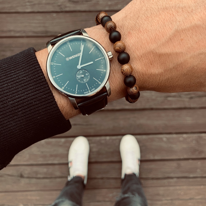 Černo - hnědý náramek Wood