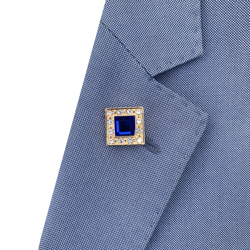 Brož Gold Square krystal 