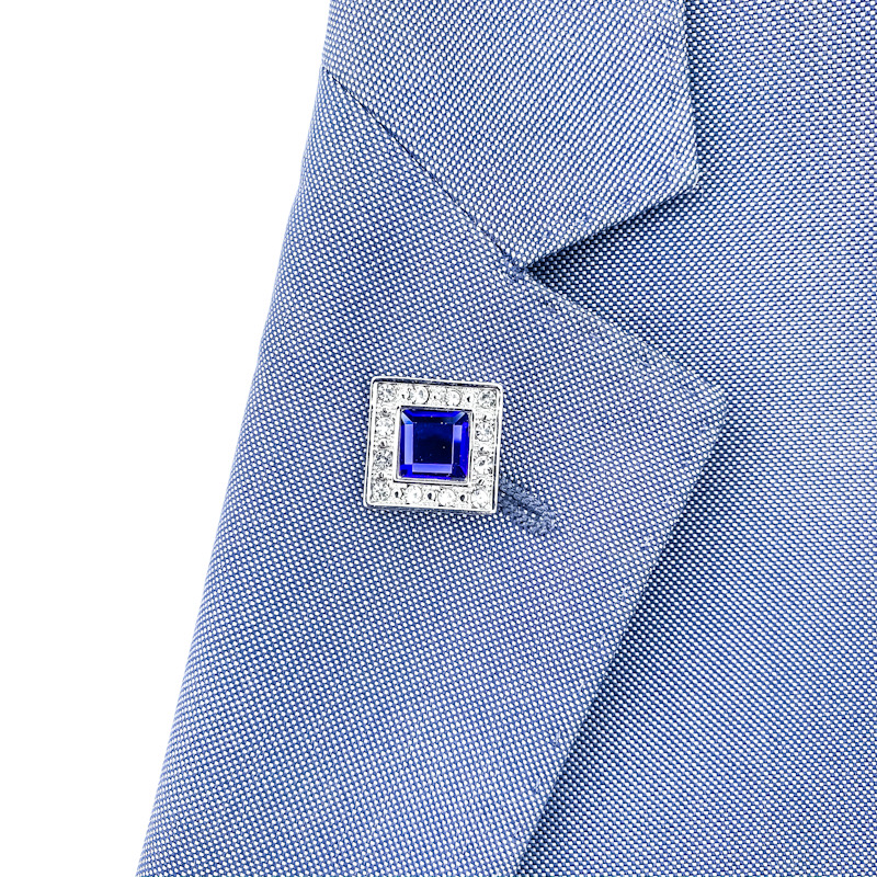 Brož Silver Square krystal
