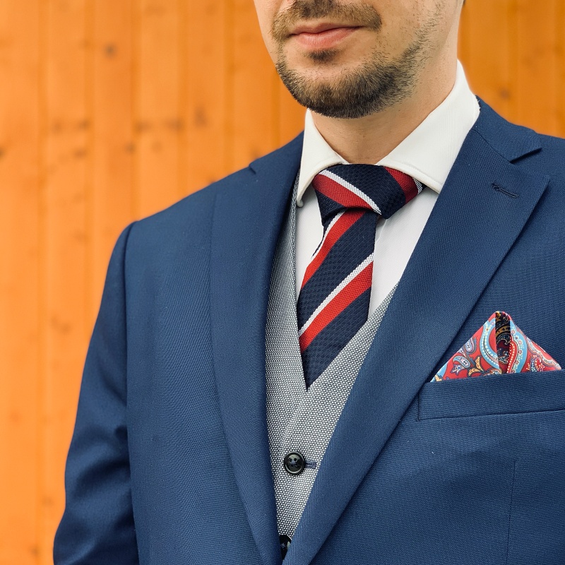 Modrá kravata Marks Spencer Luxury 