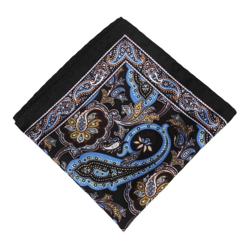 Černý kapesník do saka Paisley 
