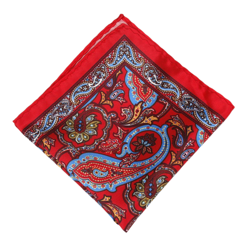 Červený kapesník do saka Paisley 