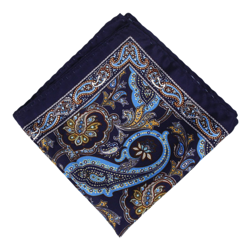 Modrý kapesník do saka Paisley 
