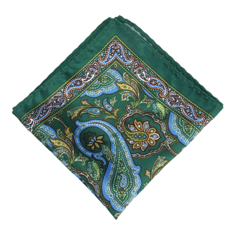 Zelený kapesník do saka Paisley